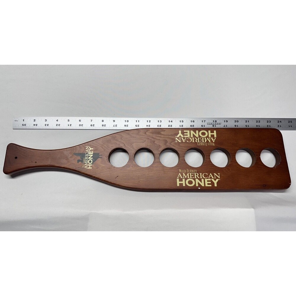 Wild Turkey American Honey...Shot Paddle - Holds 7 Shots - Wood - Brown